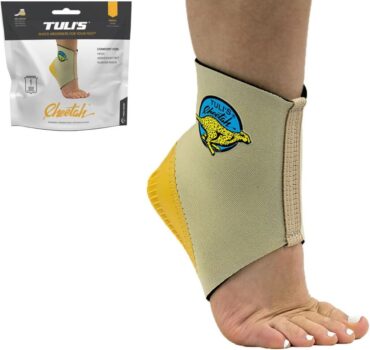 Tuli’s Cheetah Heel Cup with Compression Sleeve for Sever’s Disease and Heel Pain for Gymnasts and Dancers, Small